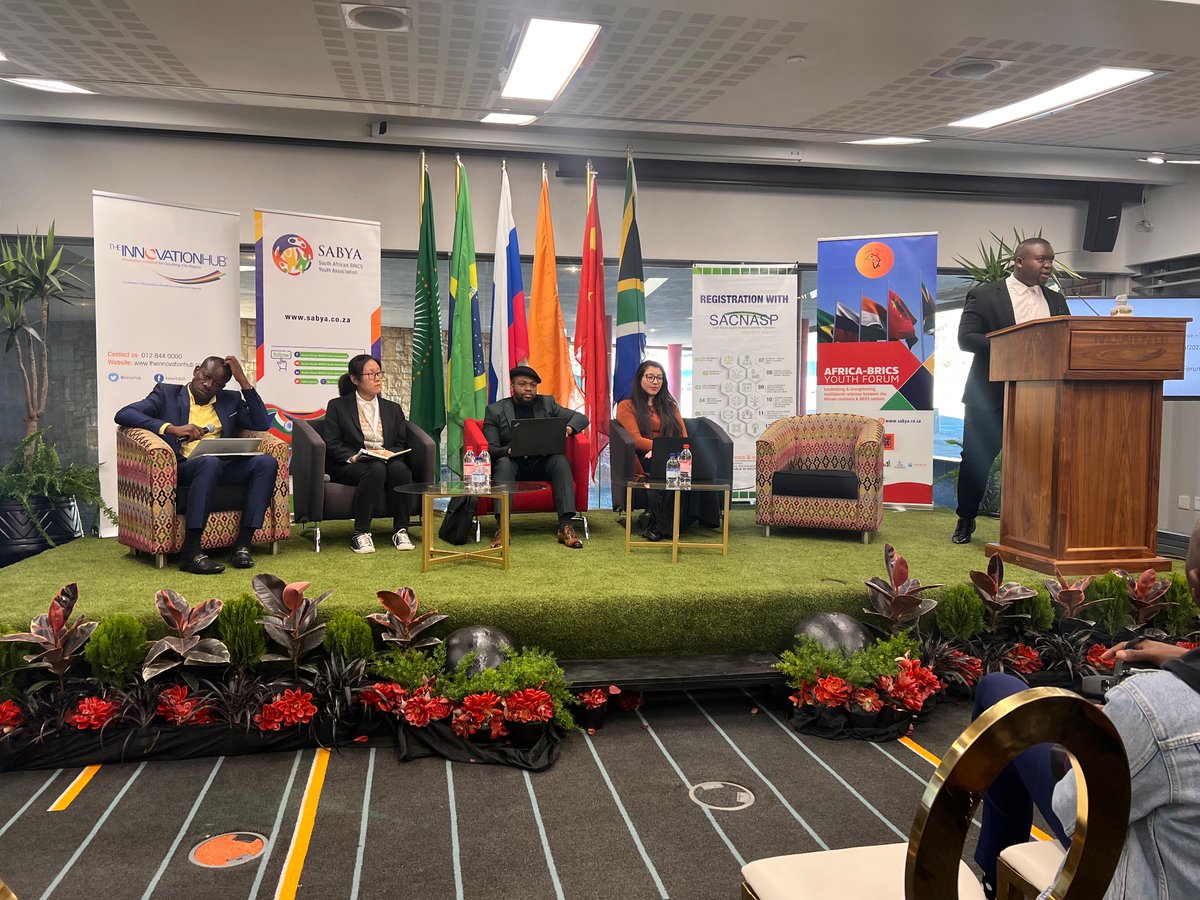 On our panel this afternoon, we have: Varney Jarsey (Africa), Carolina Schenatto da Rosa (Brazil), Lyubov Savelyeva (Russia), Akil Mohammad (India), CUI Nanchen (China), Lesedi Matlala (South Africa) #AfricaBRICSYouthForum2023 #AfricaBRICSYF2023