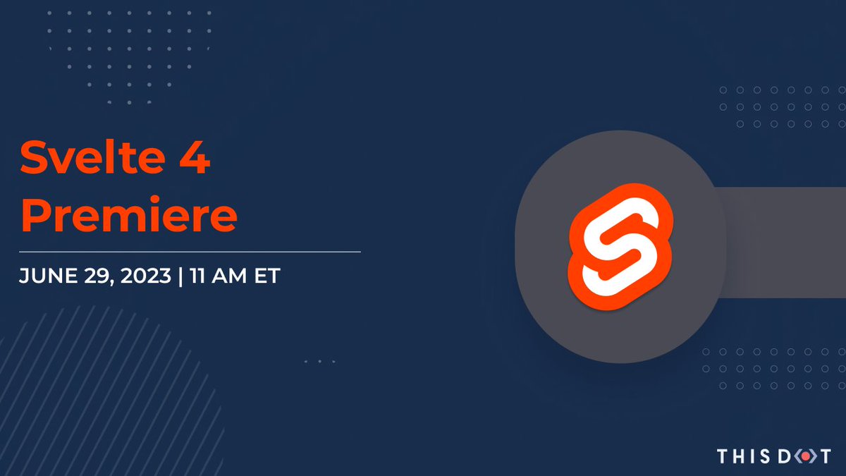 ThisDotMedia's tweet image. Great news: #Svelte4 is here and @sveltejs Core team members are excited to engage with the community in a live AMA session! 

Whether you&apos;re curious about performance optimizations, migration tips, or anything else related to Svelte 4, this is the perfect opportunity to get…