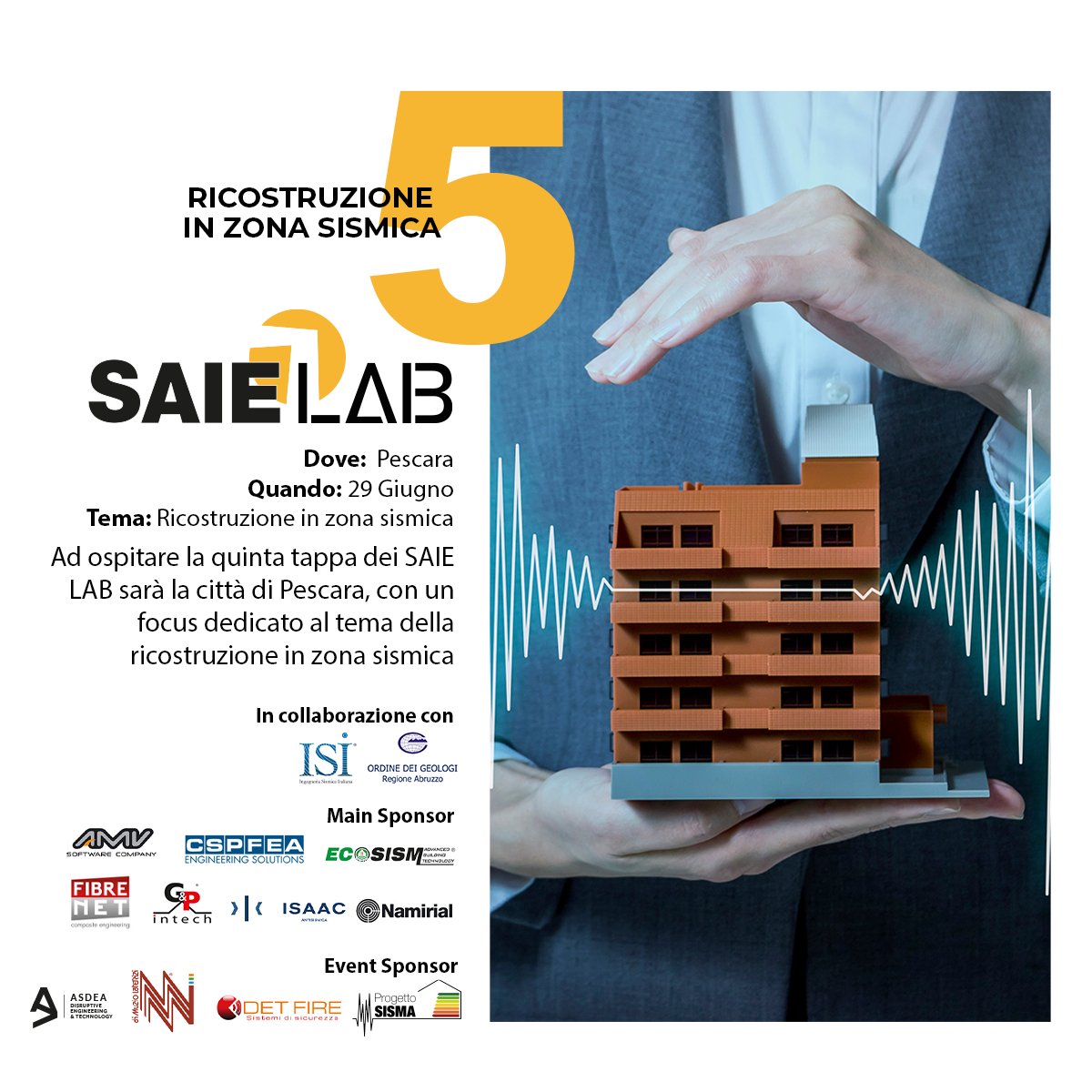 Per la quinta tappa dei 𝗦𝗔𝗜𝗘 𝗟𝗔𝗕 è il turno di 𝗣𝗲𝘀𝗰𝗮𝗿𝗮, con un focus dedicato al tema della 𝗿𝗶𝗰𝗼𝘀𝘁𝗿𝘂𝘇𝗶𝗼𝗻𝗲 𝗶𝗻 𝘇𝗼𝗻𝗮 𝘀𝗶𝘀𝗺𝗶𝗰𝗮. Scopri il programma completo e iscriviti per non perdere questo importante appuntamento 👉 saiebari.it/it/lab/ricostr…