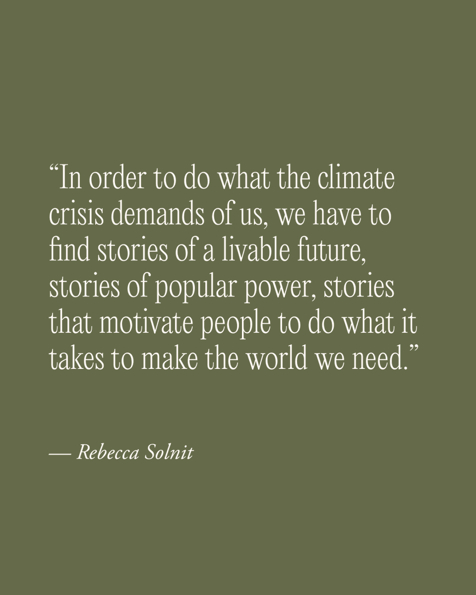 allwecansave's tweet photo. 📖✨What we're reading this week: @RebeccaSolnit's article for The Guardian is a great reminder that the future we need starts with the stories we tell today. 

To read the full article, click here: https://t.co/k0m3L3ZJC9 https://t.co/tpGGt4xa0q