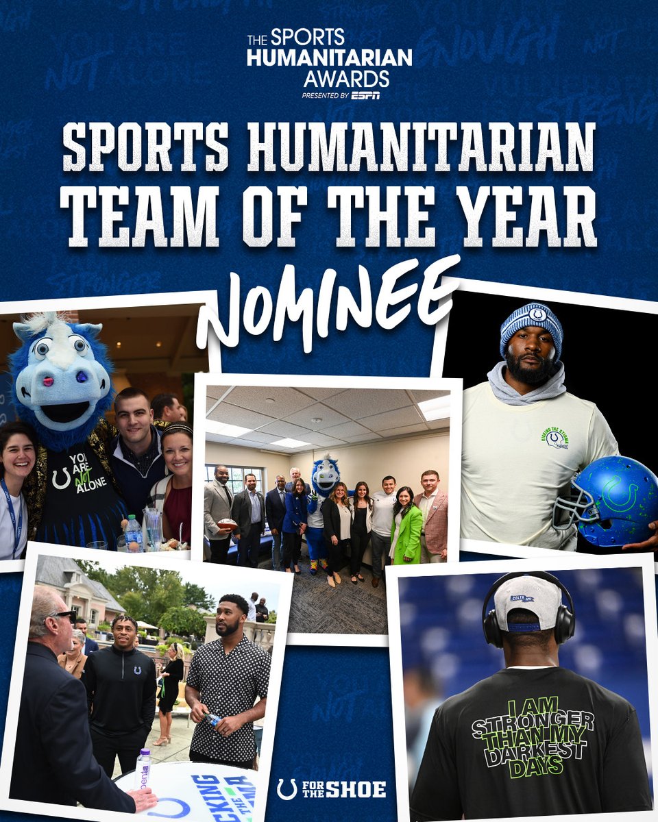 We have been nominated for the 2023 #SportsHumanitarian Team of the Year Award.

Never stop #KickingTheStigma. 💙💚