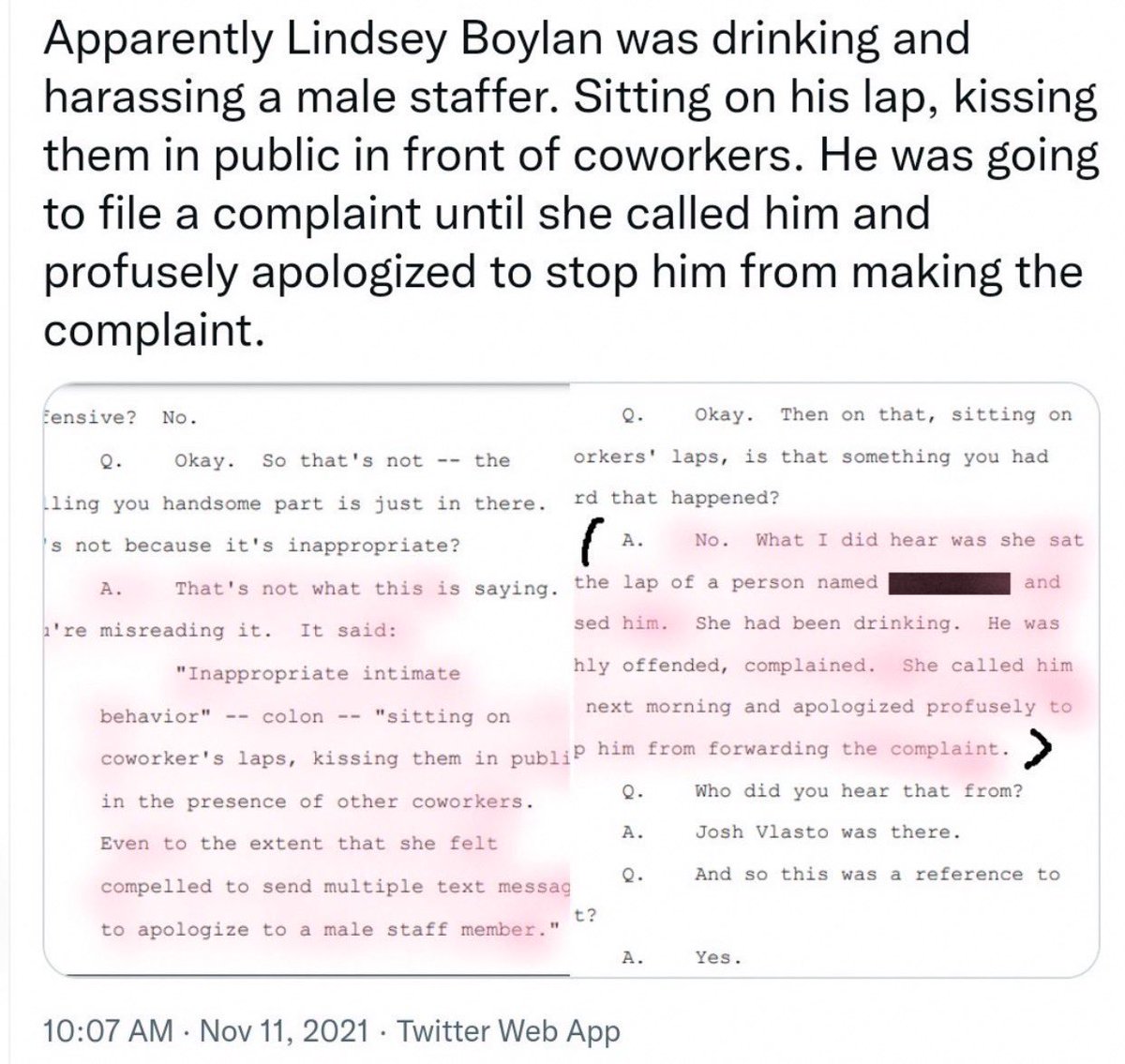 Shanna_Says's tweet photo. @azadelazhari @LindseyBoylan She’s disgraceful for harassing black staffers in Albany almost losing her job over it. Then lied and MeTooed a Governor for retaliation… sexually harassed a staffer while drunk at a event. She’s a liar, harasser, and abuser and a cheater. #Letsbox👊 https://t.co/euPLy6EsZ1