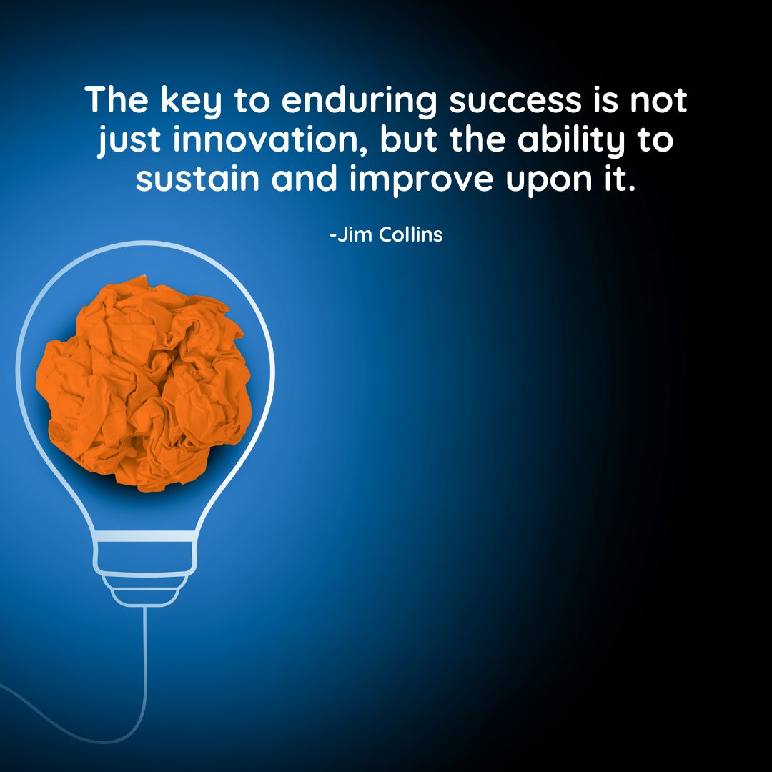 The key to enduring success is not just innovation, but the ability to sustain and improve upon it. -Jim Collins
#SustainableSuccess