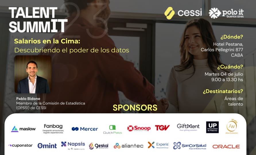 CessiArgenTIna's tweet photo. En una semana en el Talent summIT, estaremos descubriendo el poder de los datos junto a Pablo Bidone - Miembro de la Comisión de Estadística (#OPSSI) de CESSI

La agenda completa e inscripción en https://t.co/AkYGDf88Wi https://t.co/4fqUSJgQoB
