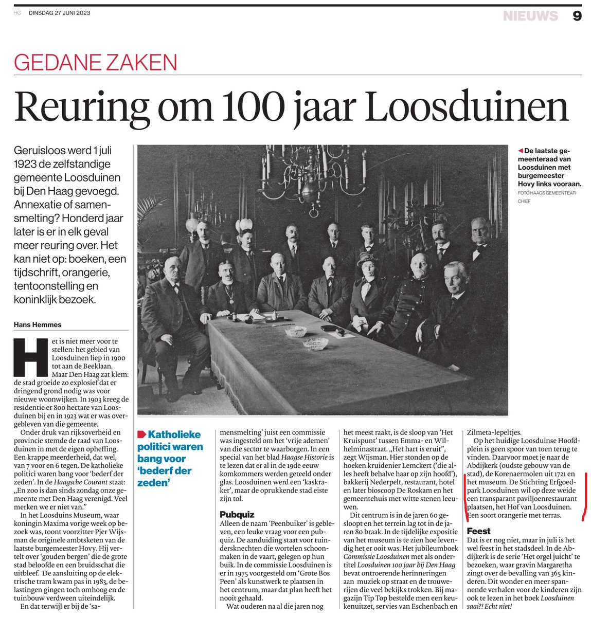 In een artikel in <a href="/ADDenHaag/">AD Den Haag</a> over 100 jaar #Loosduinen noemt <a href="/haagsehans/">hanshemmes</a> ook even het plan van onze stichting voor een orangerie in de wei bij de molen.