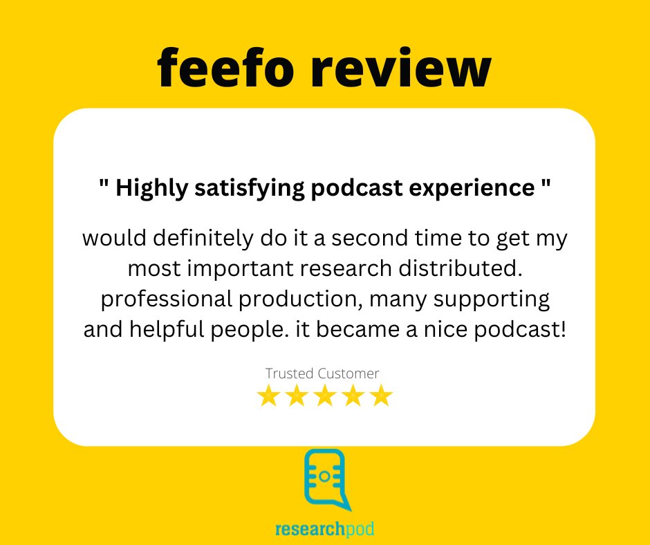 We love reading @Feefo_Official  reviews from happy clients! Check out our website to find out more: researchpod.org