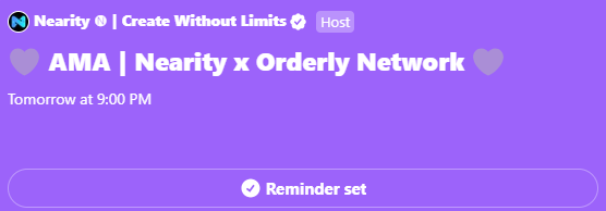 mort_v73773's tweet photo. @Nearity_org @OrderlyNetwork @NEARProtocol Already set!
@5zink @rcolvile @katie_martin_fx @JayFNBR 
Does Orderly Network have plans to collaborate with other projects?
What is Orderly's end user type? Does Orderly Network have plans to attract more users? https://t.co/BARntrEOVp