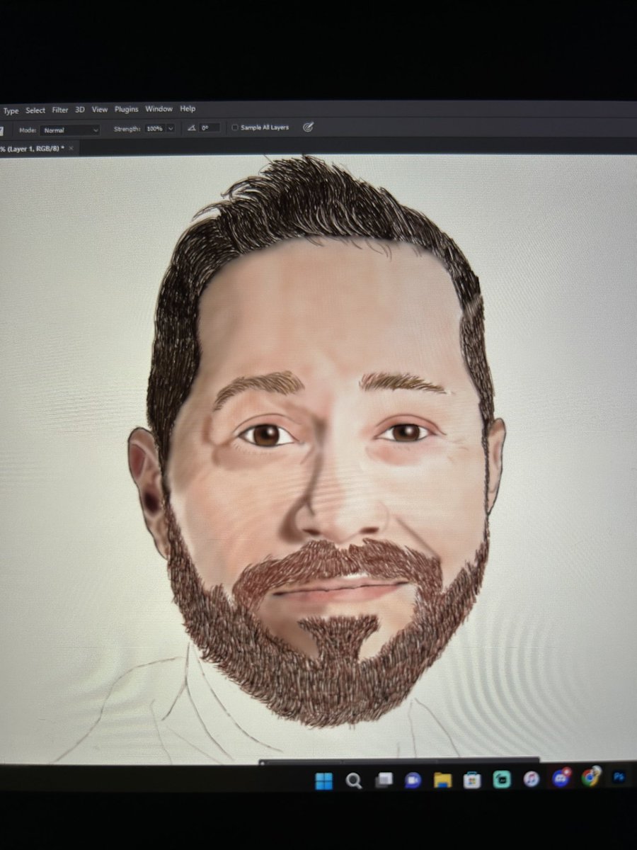 My WIP of <a href="/samriegel/">Sam Riegel</a> his face is all done now , hopefully he thinks I’ve been nice and not naughty lol 😂 #DigitalArtist #digitalart #digitalpainting #digitalillustration #CriticalRoleArt #criticalrolefanart #samriegel