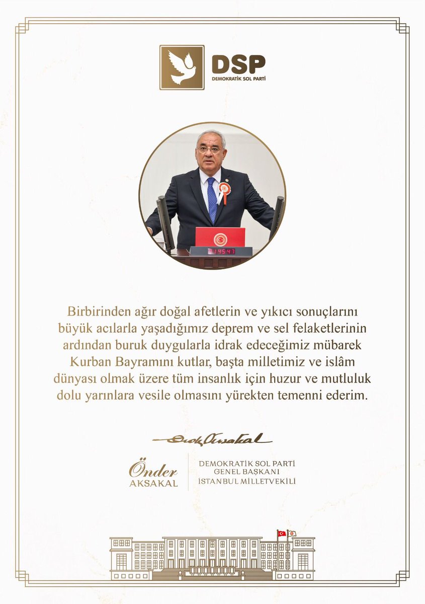 Birbirinden ağır doğal afetlerin ve yıkıcı sonuçlarını büyük acılarla yaşadığımız deprem ve sel felaketlerinin ardından buruk duygularla idrak edeceğimiz mübarek Kurban Bayramı’nı kutlar, başta milletimiz ve İslâm dünyası olmak üzere tüm insanlık için huzur ve mutluluk dolu