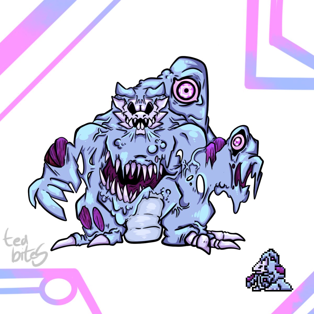 bites_tea's tweet photo. KaiJune2023: Day 27 - Rot
.
.
.
.
#Kaijune #kaijune2023 #kaijune2023rot #kaijune2023day27 #kaijuneday27 #Kaijuart #Kaijudesign #monsterart #monsterdesign #digitalart #pokemon #digimon #fakemon #fakedigimon #digitalillustration #artist #art #twitterart #arttwitter #goop #design https://t.co/96ZTplBeGu