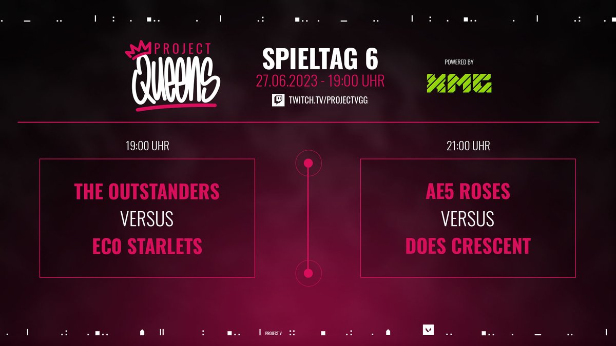 Diese Woche gibt es wieder die gewohnte Action😎
Weiter geht´s mit den QUEENS und das wieder im Doppelpack💅🏼

#THEOUTSTANDERS🆚 <a href="/esportscologne/">eSports Cologne</a> Starlets
<a href="/AE5eSports/">AE5 eSports</a> Roses 🆚 <a href="/DoeS_Crescent/">DoeS Crescent</a> 

Um 19 Uhr starten <a href="/somanzko/">MOUZ Somanzko</a> &amp; <a href="/p0ly1337/">Daniel / p0ly</a> in das erste Game auf unserem Channel🔥