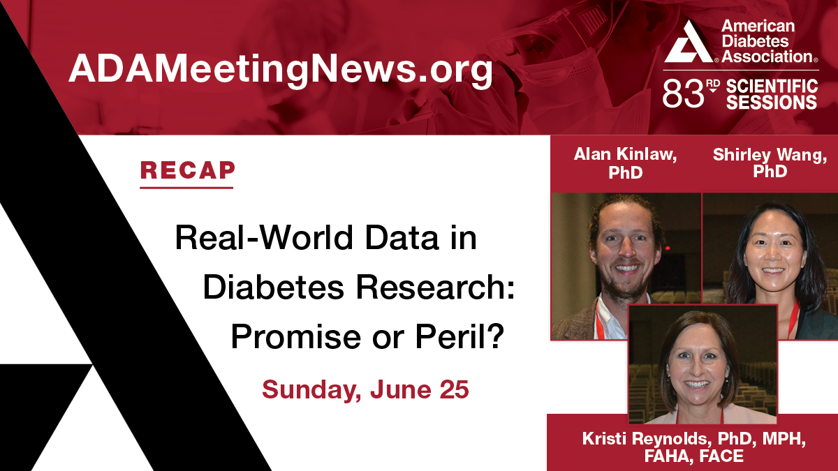 Real-World Data in Diabetes Research: Promise or Peril? — @alankinlaw, @shirley_wang_v, and @Kristi_Reynolds presented Sunday at #ADA2023. Read a recap in ADA Meeting News: bit.ly/3Jwi01q