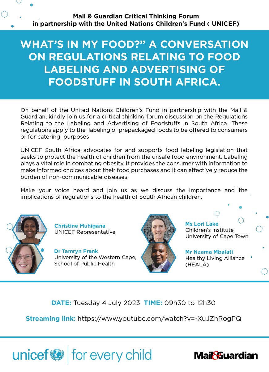 UNICEF South Africa on Twitter "UNICEF in partnership with the mailandguardian invites you to