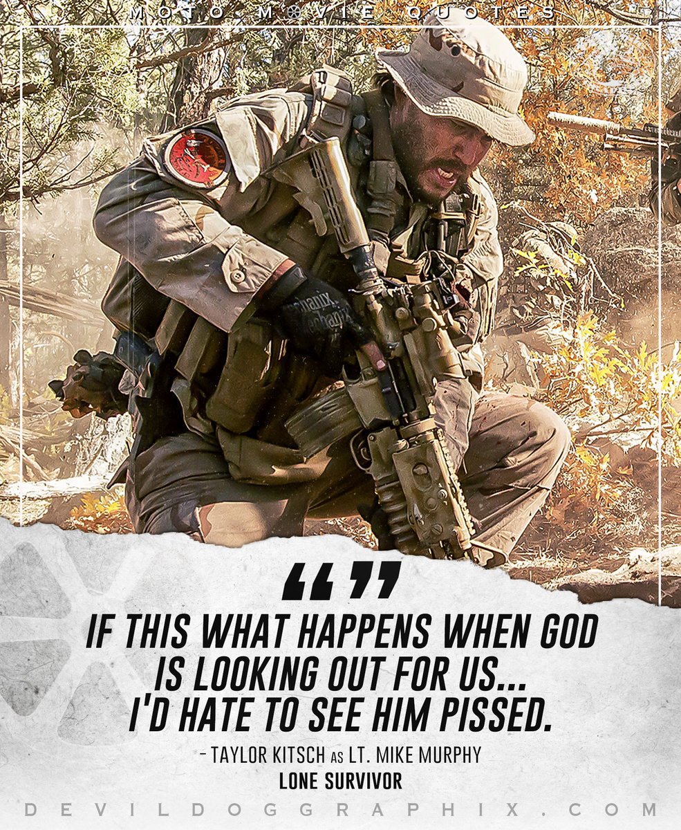 'See... God's looking out for us.' 

(Lone Survivor, 2013) 

#moviequotes #movies #quotes #lonesurvivor #taylorkitsch #mikemurphy #operationredwings #navyseals #afghanistan