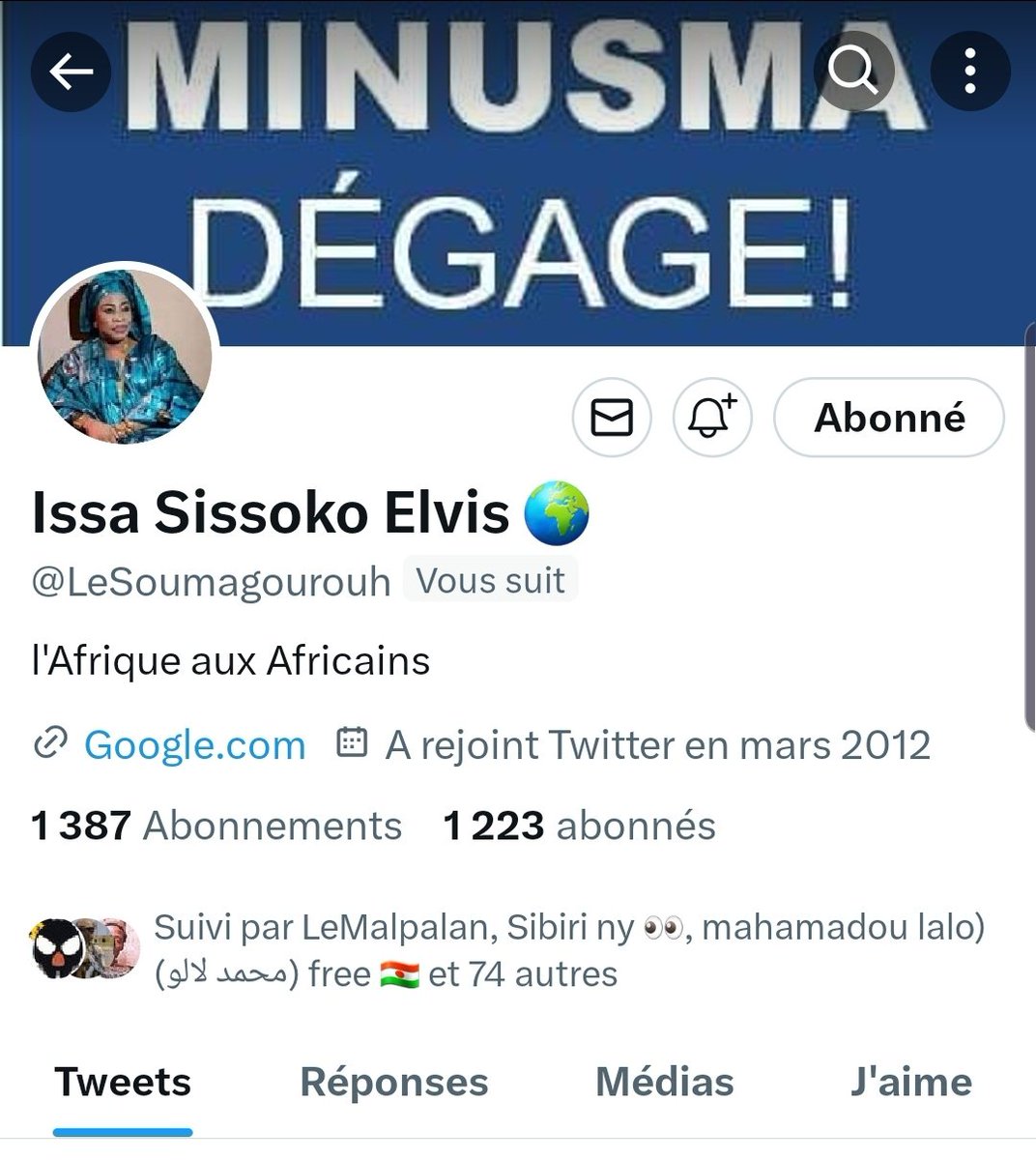 Wisi_Kitemona's tweet photo. Le compte du frère @LeSoumagourouh vient d'être suspendu.
Ensemble apportons lui notre soutien dans la lutte.
Ils veulent a tout prix nous musaulé, mais jamais ça prendra car ns aurons tjrs des descendants prêts à relayer notre histoire.
#GrosseForce✊🏿✊🏿✊🏿 a vs frère https://t.co/vA9gZbBkAc