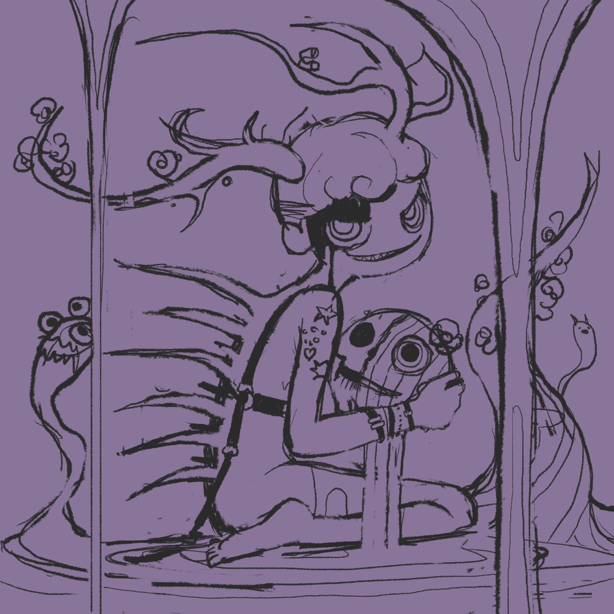 오른눈에 흑염룡 #1일1똥 #drawing