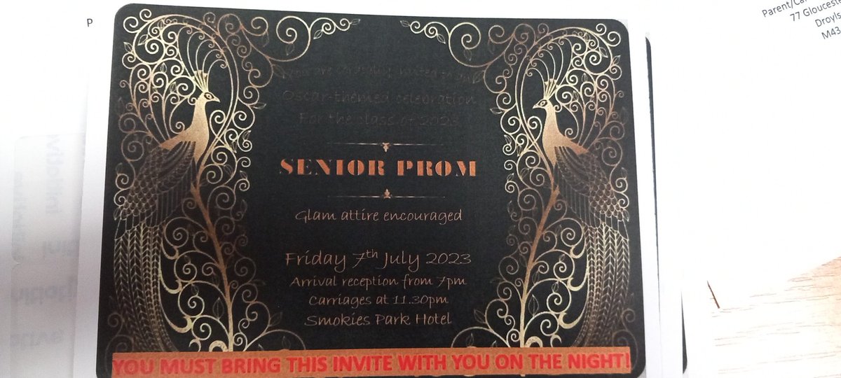 Have u got yours!! Tickets posted today to all. Don't forget to bring it with you on the night. Mega excited