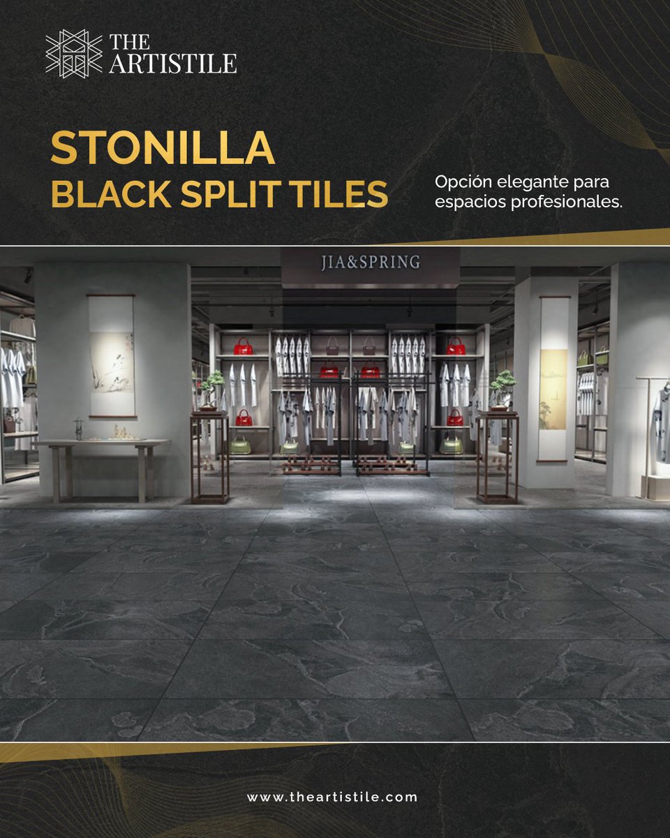 theartistile's tweet photo. Stonilla Black Split Tiles
Opción elegante para espacios profesionales.
#ArtistileIndia #Artistile #TilesSupplier #IndianTiles #TileExports #MexicoTiles #Santiago #QualityTiles #TileManufacturer #ArtisticTiles #TileDesigns #IndianCraftsmanship #TileInspiration #ExportToMexico https://t.co/KenjayqcPj