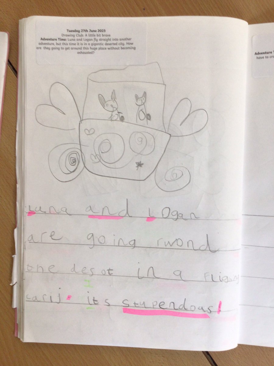 DivineSaviourCP's tweet photo. Reception Class love #DrawingClub.
We love using our imaginations to go on amazing story adventures! Take a look at some of our fantastic independent writing from todayβs session. @canigoandplay @hertsearlyyears #welovetowrite #eyfs #receptionclass #amazing https://t.co/WWoTrukZau