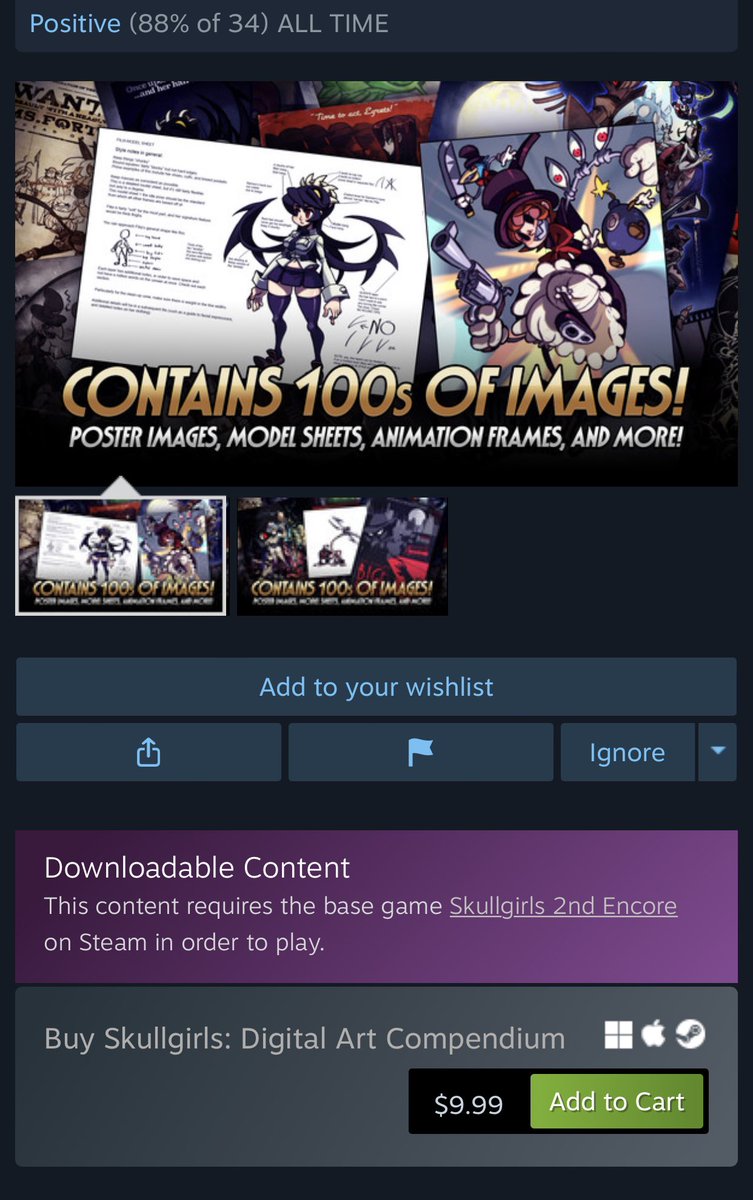 Skullgirls fired their original devs, then promptly started deleting content from the art book you paid for.

An ART BOOK.

All your digital media will be censored and taken away  from you at a whim.

This is profoundly anti-consumer and should be fought at ever turn. A digital…