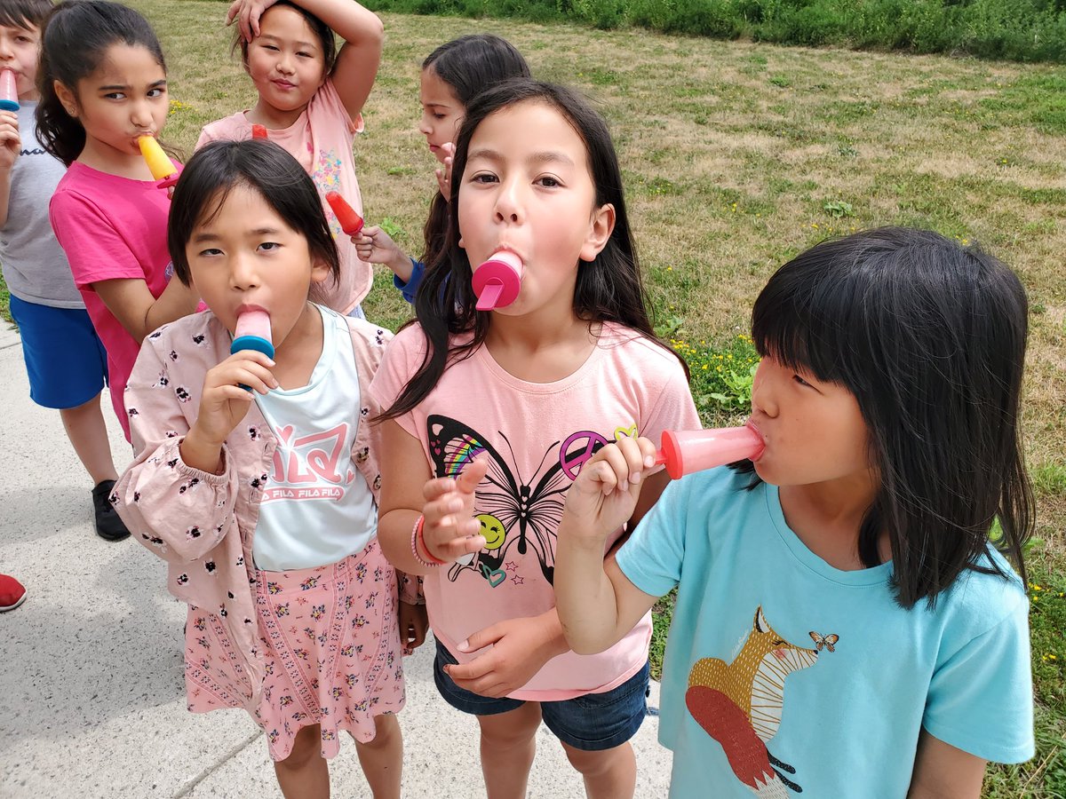 We made (and enjoyed!) our own popsicles! 
🍭