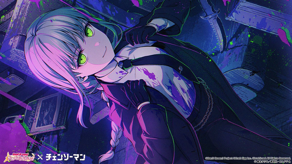 BanG Dream! Girls Band Party x Chainsaw Man collab illustrations