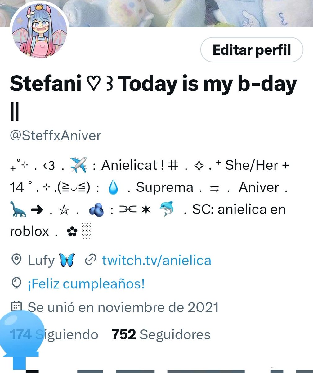 Stefylvsani's tweet photo. Es hoy, es hoy, hoy es mi cumpleaños y me daria ilusion que mis personitas favs me felicitarán 🫶🏻
-@AnielicaYT 
-@ZulyYT
-@Oliversupremo09
-@AndreaLuna_10 
🫶🏻✨ https://t.co/pjPLEjBguo