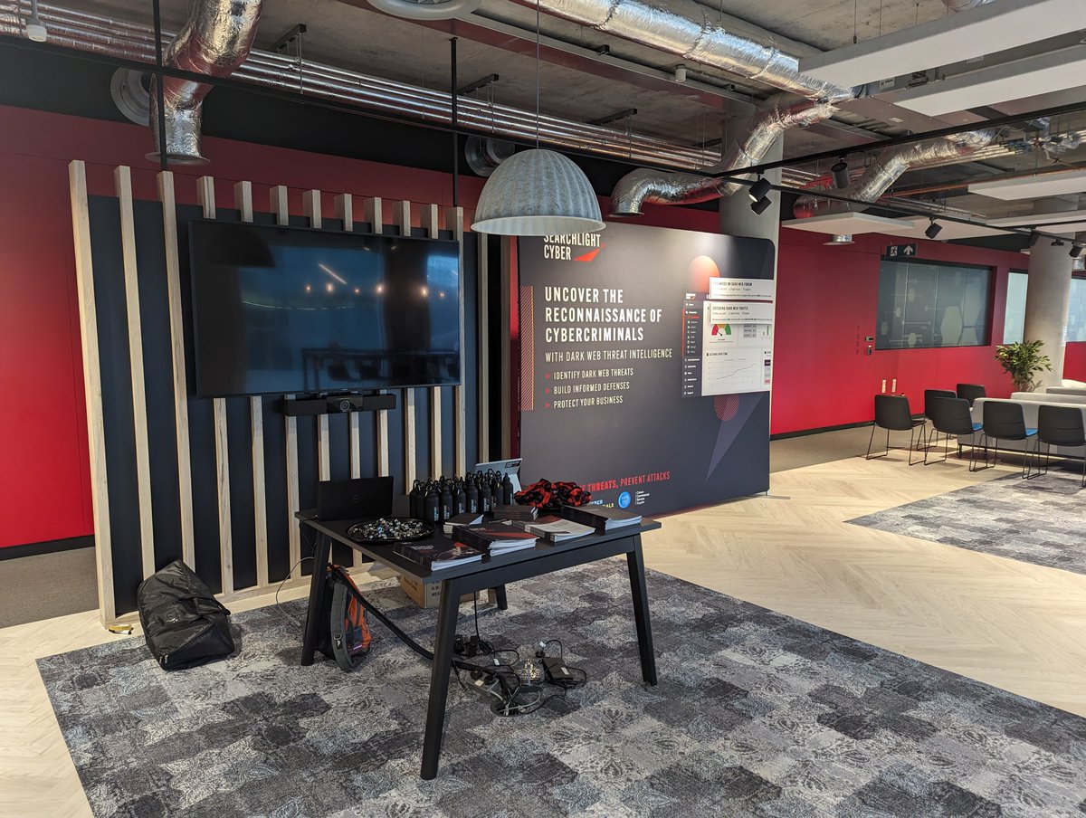 SLCyberSec's tweet image. We&apos;re proud to be at the @NCCGroupplc Annual Sales Kick-off today, represented by our very own Andy Scutt and Adam Wilson. We have no shortage of merch, reports, and books for our partners and are always happy to share our insights into #darkwebintelligence