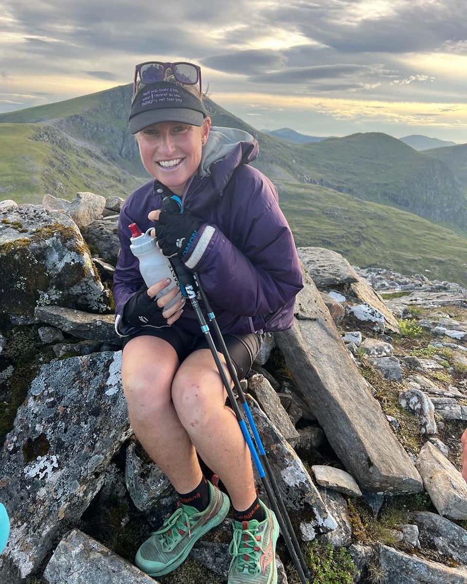 TGOMagazine's tweet photo. The moment a record was broken 🏆

🌄 Congratulations to Jamie Aarons - and her team! Jamie has just scaled all 282 #Munros on a self-propelled adventure in 31 days, 10 hours, 27 minutes, breaking Donnie Campbell's record &amp; raising £14,000 for the charity @UK_WBR.

📸Jamie Aarons https://t.co/KBaNIr2wFc