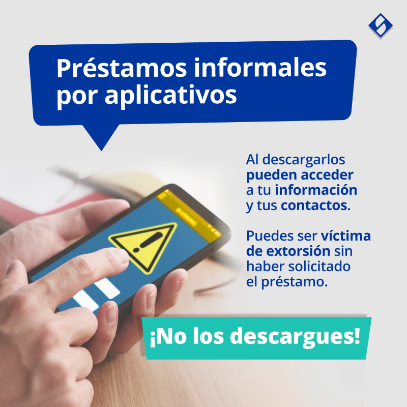 SBSPERU's tweet photo. ¡Cuídate de los aplicativos de préstamos informales! No pongas en riesgo tu seguridad. Conoce aquí las apps denunciadas 👇
