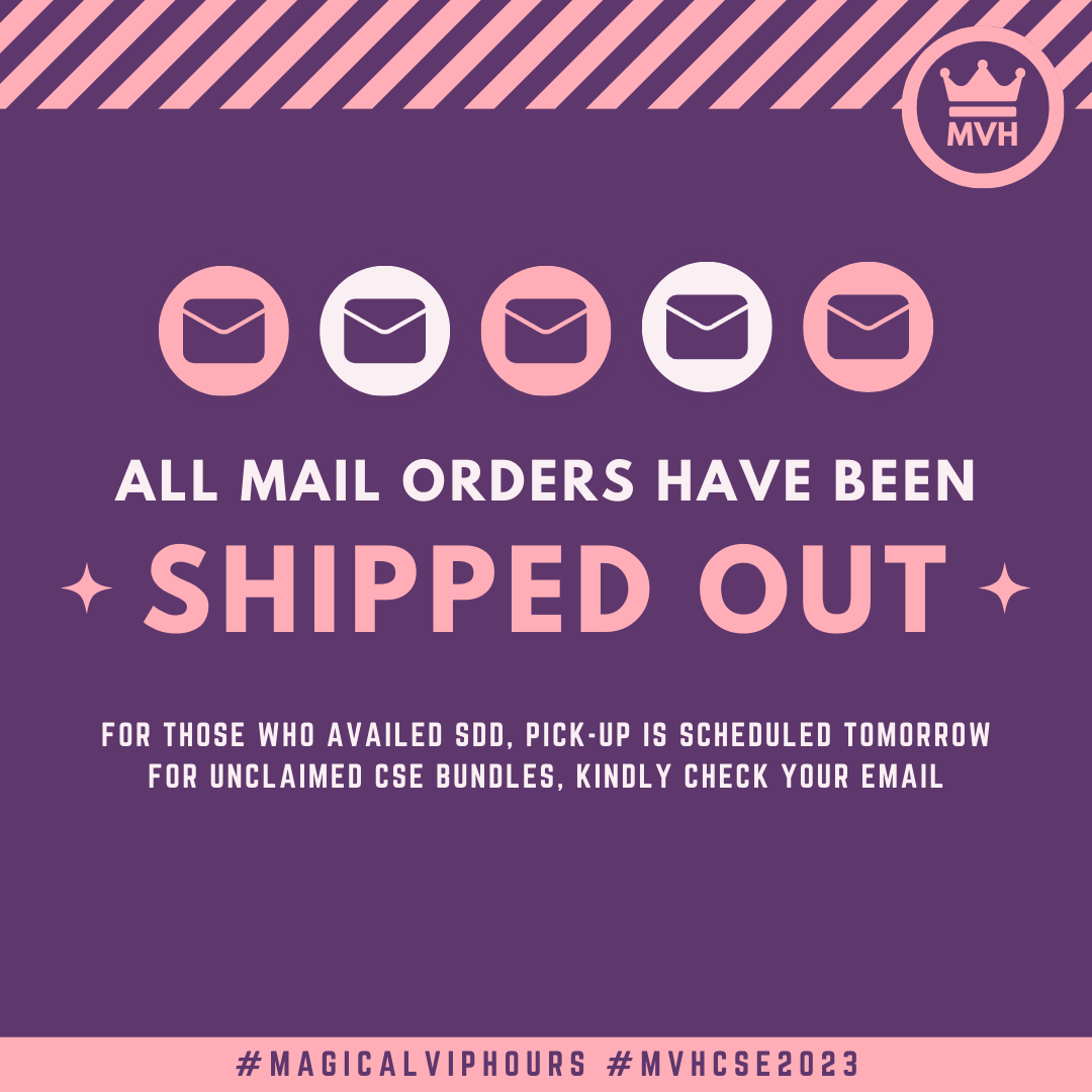 stelliseventsph's tweet photo. π‘ MO UPDATES π
All mail order kits have been shipped out!! π While same day deliveries are scheduled tomorrow ππ¨ For those who were not able to claim their CSE kits, kindly check your email π
Feel free to DM/email us if you have any queries!
#MagicalVIPHours #MVHCSE2023 https://t.co/qBoROlKiUy