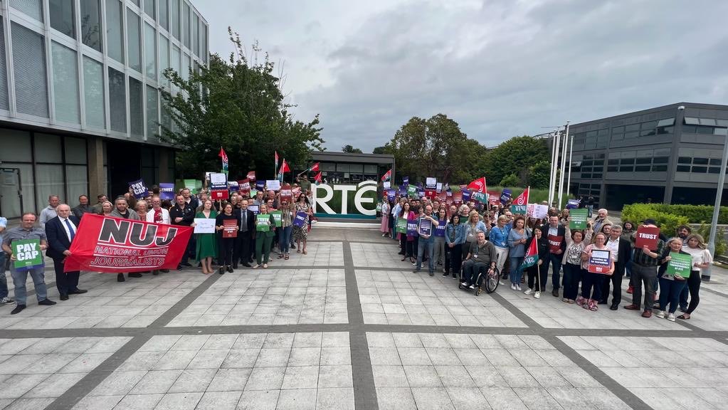 So proud of all my RTÉ colleagues standing up today and speaking out loud and clear for ethical public service broadcasting. ⁦@NUJofficial⁩