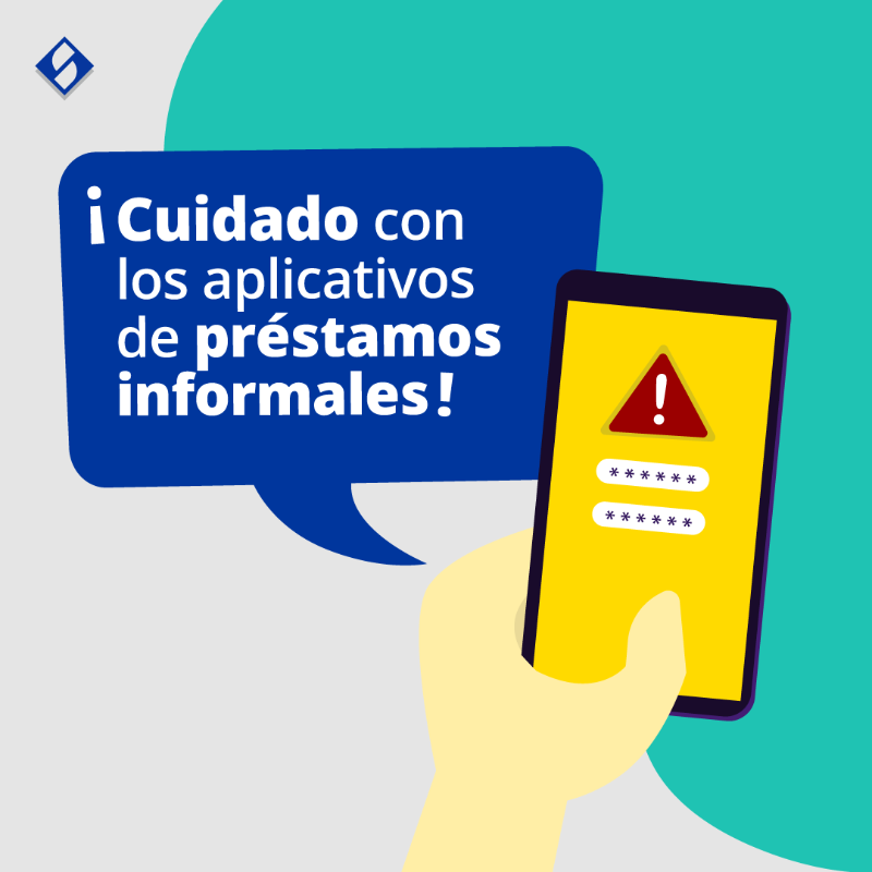 SBSPERU's tweet photo. Los aplicativos de préstamos informales podrían acceder a tu información personal. ¡No los descargues! Conoce más aquí 👇