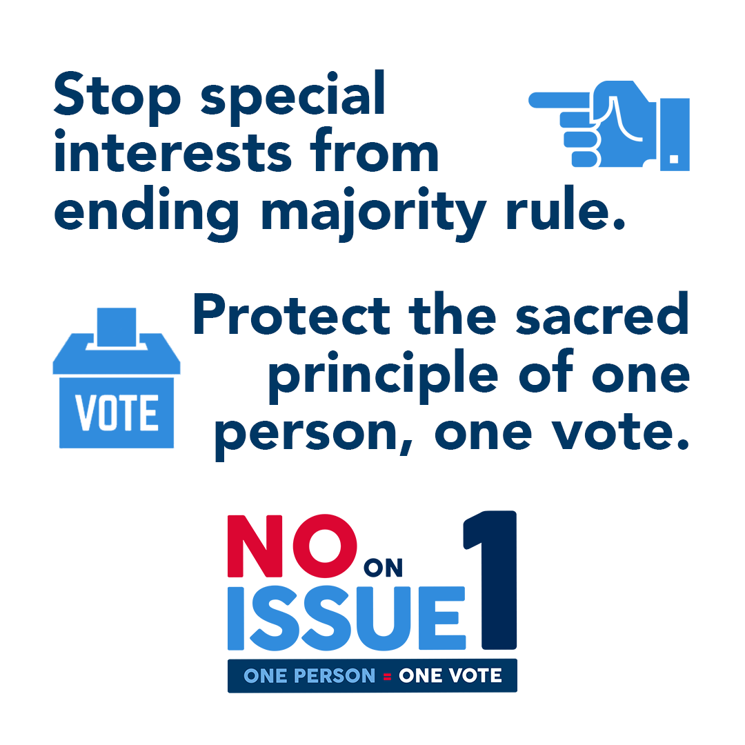 lwvohio's tweet image. Special interests spent millions lobbying corrupt politicians to call this August special election – just for this one constitutional amendment. 
They are pushing this amendment to take away our rights and end majority rule 
#VoteNoInAugust #NoOnIssue1