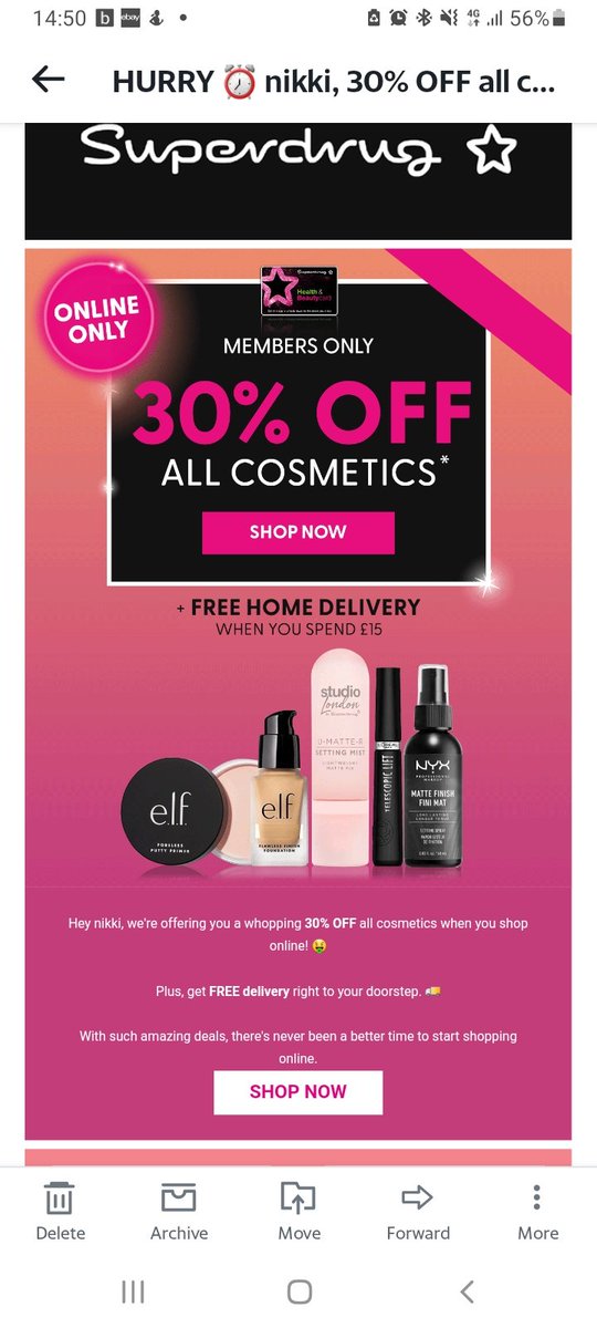 whysoseriousm8's tweet photo. @SuperdrugHelp go this email put items in basket and no code for the 30% off how does it work? thank https://t.co/NFaZ8k0mHp