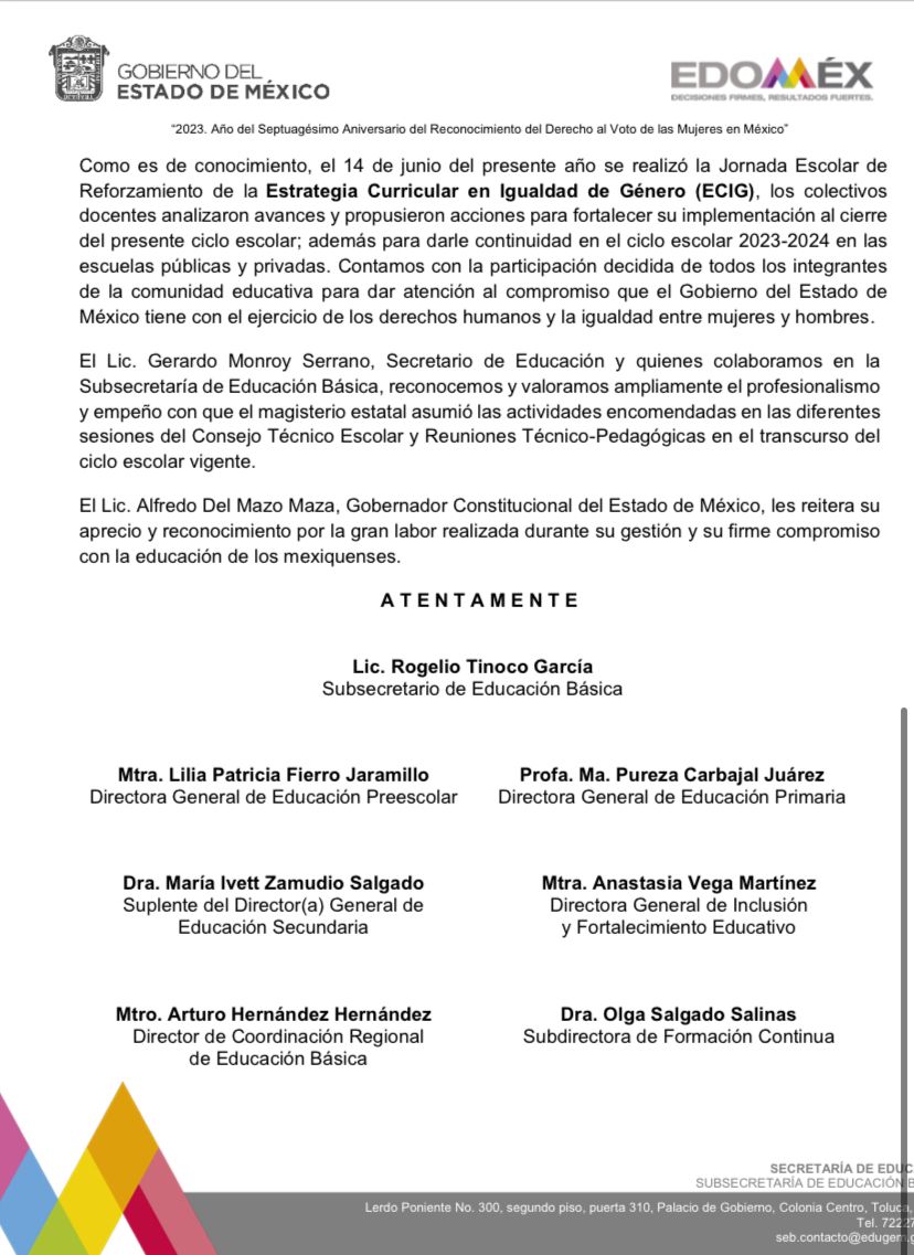 TinocoGRogelio's tweet photo. #Educación @SeducEdomex

Comunicado @SEB_Edomex
26/06/23, 8ª Sesión ordinaria #CTE. Taller Intensivo de Formación Continua ...

https://t.co/gsmWR1wGHm

@geramonro05
@ma_pureza @PatriciaJaraF @AnastasiaVega21 @ArturoH19772369 
@JilotepecSreb
@RosaBarrer2 @RossallbaRomo @SREBNeza https://t.co/ulFN5tII0Q