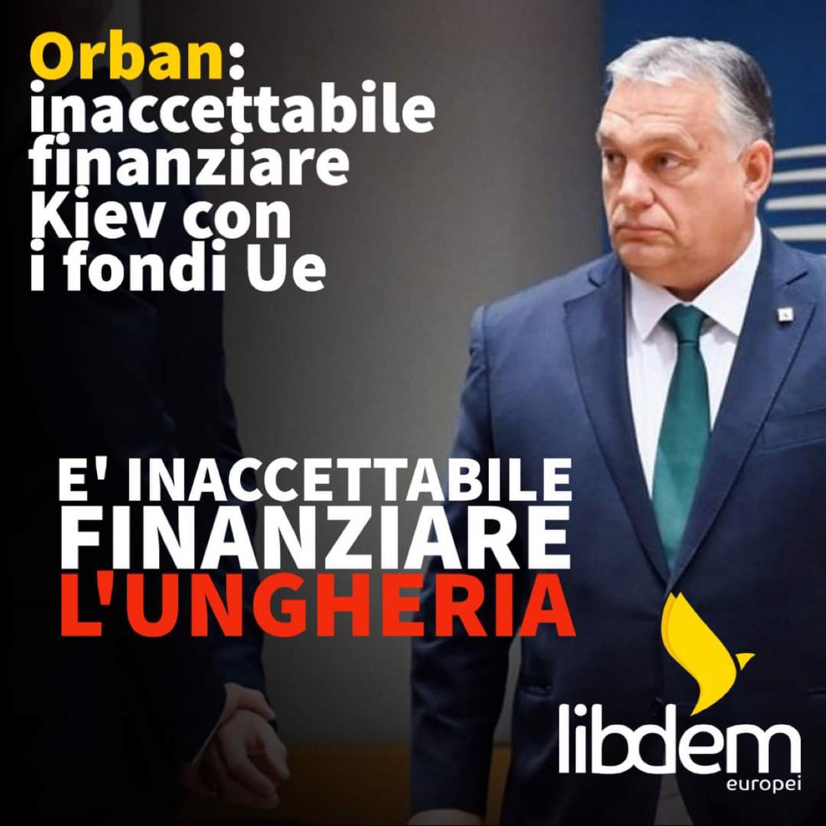 #Orban: inaccettabile finanziare l’#Ucraina con i fondi #Ue. È inaccettabile finanziare l’#Ungheria che non rispetta lo Stato diritto e i principi della #democrazia!