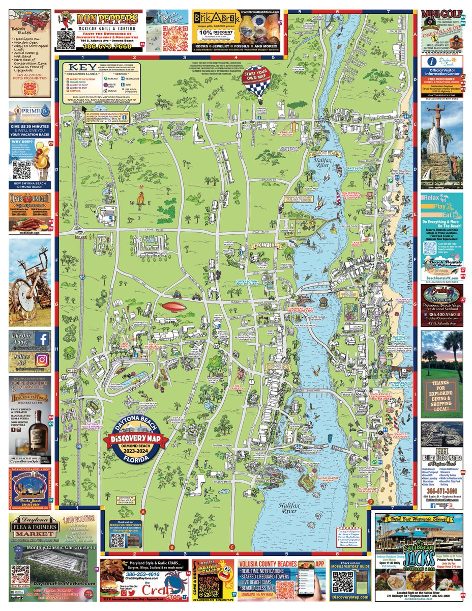 DiscoveryMap's tweet image. Congratulations to Sherry All Taylor and Discovery Map of Daytona &amp;amp; New Smyrna Beach on the publication of the 2023-2024 Daytona maps! 🌟🗺️🎉

Daytona Beach offers endless sun-soaked shores and thrilling experiences.

#DaytonaBeach #BeachLife #SpeedwayThrills #Discoverymap