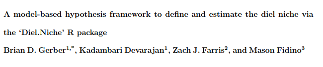 Have you ever wondered how to classify a species diel activity (e.g., nocturnal) and found the field lacking? Instead of plotting an activity curve and visually classifying , use the new Diel.Niche package! 1/5

biorxiv.org/content/10.110…