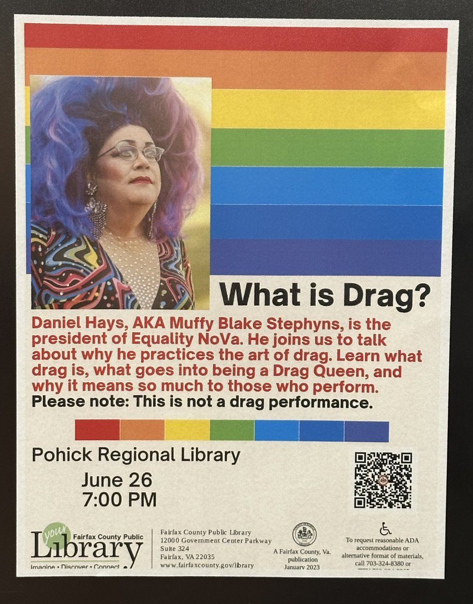 OUTinNoVA's tweet photo. Thank you to the Fairfax County Public Library for having me speak last night.  The crowd was great, very engaging.  To the protesters that showed up, as I said to you as I got into my car “I wish you love.”  In the end love will overcome hate #fairfaxpubliclibrary #lot1films https://t.co/d2kytgBmlF
