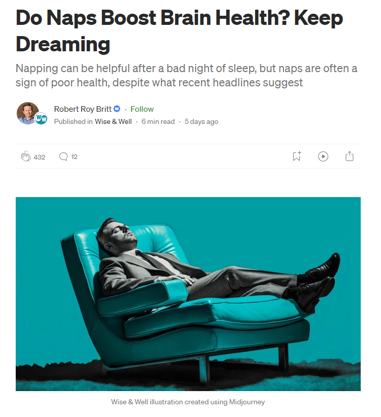 Check out this article that our Sleep Lab Director, Dr. Andrea Spaeth, is featured in! She provides insight that current research suggests napping does not improve brain volume or brain health. medium.com/wise-well/do-n…
Let us know in the comments if you nap regularly or not!