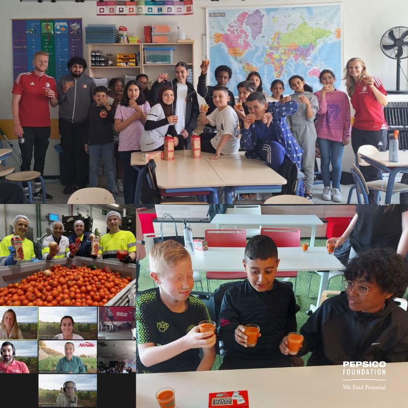 Together with <a href="/Feyenoord/">Feyenoord Rotterdam</a> Foundation we hosted a virtual tour of our #alvallegazpacho plant. The children learned about the importance of eating nutritious and healthy food in a fun and interactive way. And yes of course, a tasting couldn't be missed! 🍅
#pepsicoproud