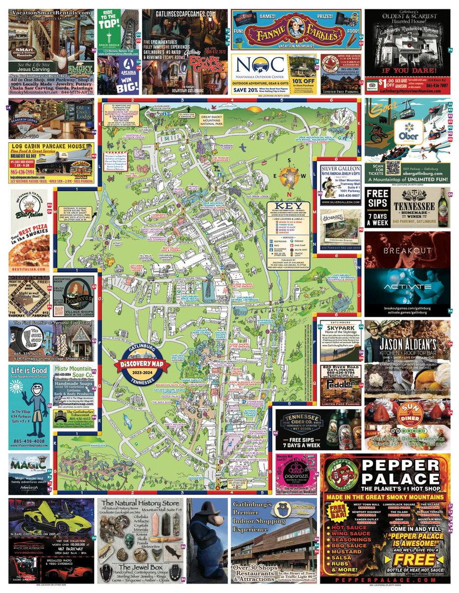 DiscoveryMap's tweet image. Congratulations to Ed &amp;amp; Shirley Ciociola and Discovery Map of Gatlinburg on the publication of the 2023-2024 maps! 🌟🗺️🎉

Gatlinburg is a mountain paradise offering outdoor adventures, picturesque landscapes, and a lively downtown. 

#Gatlinburg #discoverymap