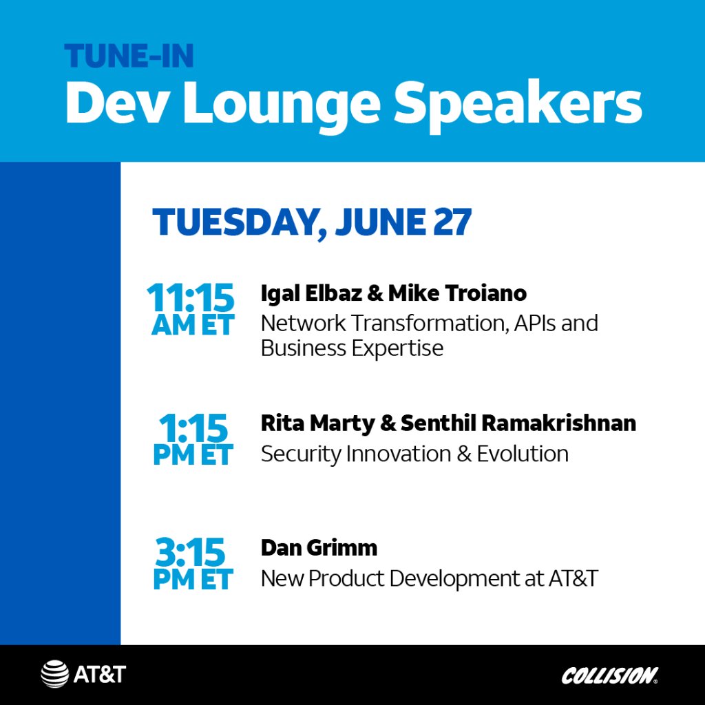 Are you onsite at #CollisionConf? Join us today to hear from our experts on all things network transformation, security, new product development, and more. 👇