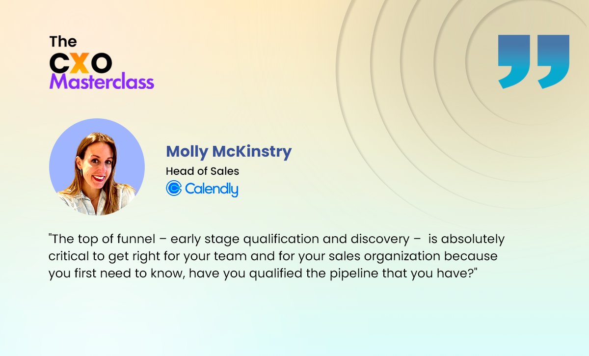 Attention, #SalesLeaders! Want your #salesteams to achieve business outcomes? Hear from Molly McKinstry of Calendly to get actionable tips and sidestep common pitfalls on your path towards growth in the episode 4 of #TheCXOMasterclass. 
#WatchNow
bit.ly/3PmmZWw