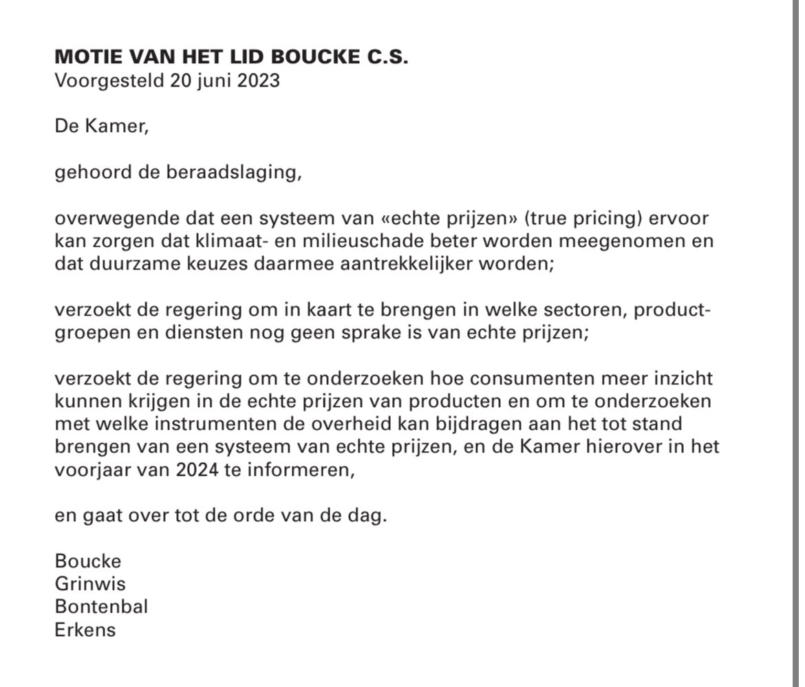 RaoulBoucke's tweet image. Mijn motie over #truepricing is aangenomen! 

Een nieuwe, duurzame economie begint met echte prijzen. Voor voedsel, spullen en reizen. Zo wordt duurzaam aantrekkelijker en ontstaat nieuw verdienvermogen.

De hoogste tijd om daar mee te beginnen.