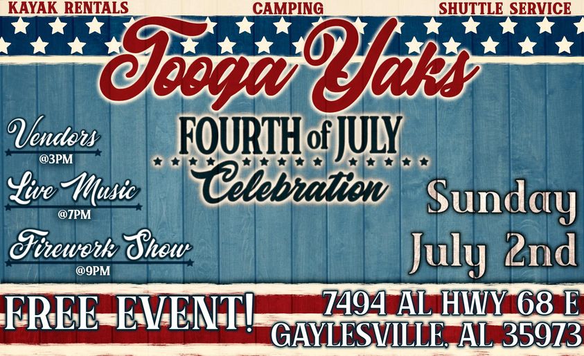 WeissCCCOC's tweet image. FREE EVENT 
Sunday, July 2nd
Tooga Yaks in Gaylesville, AL
tooga-yaks.square.site