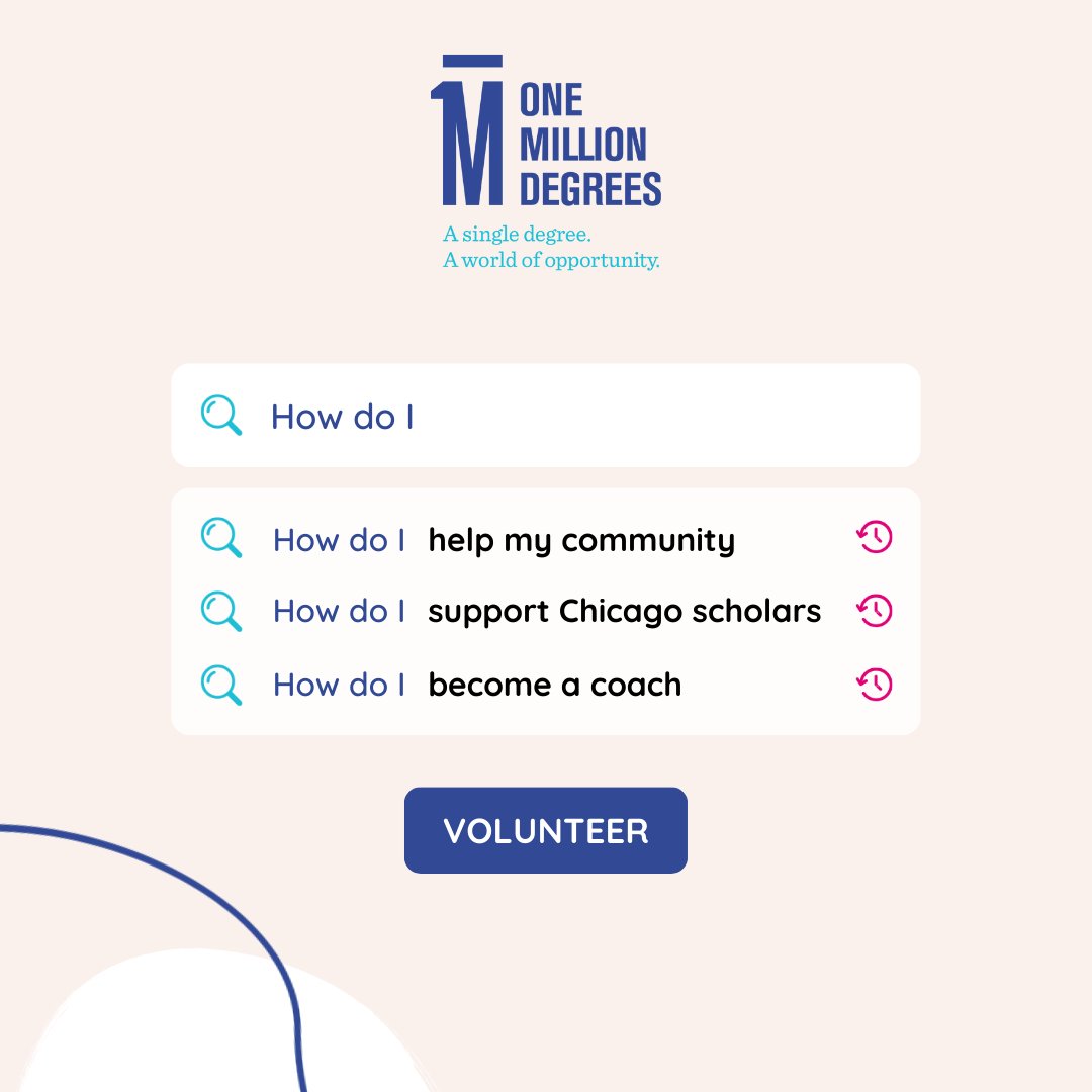 One Million Degrees (@1milliondegrees) on Twitter photo One Million Degrees coaches profoundly impact scholars, providing professional and personal support. You can make a lasting difference in the community by mentoring a group of scholars for just a few hours a month. Take the first step at onemilliondegrees.tfaforms.net/296649 One Million Degrees coaches profoundly impact scholars, providing professional and personal support. You can make a lasting difference in the community by mentoring a group of scholars for just a few hours a month. Take the first step at onemilliondegrees.tfaforms.net/296649