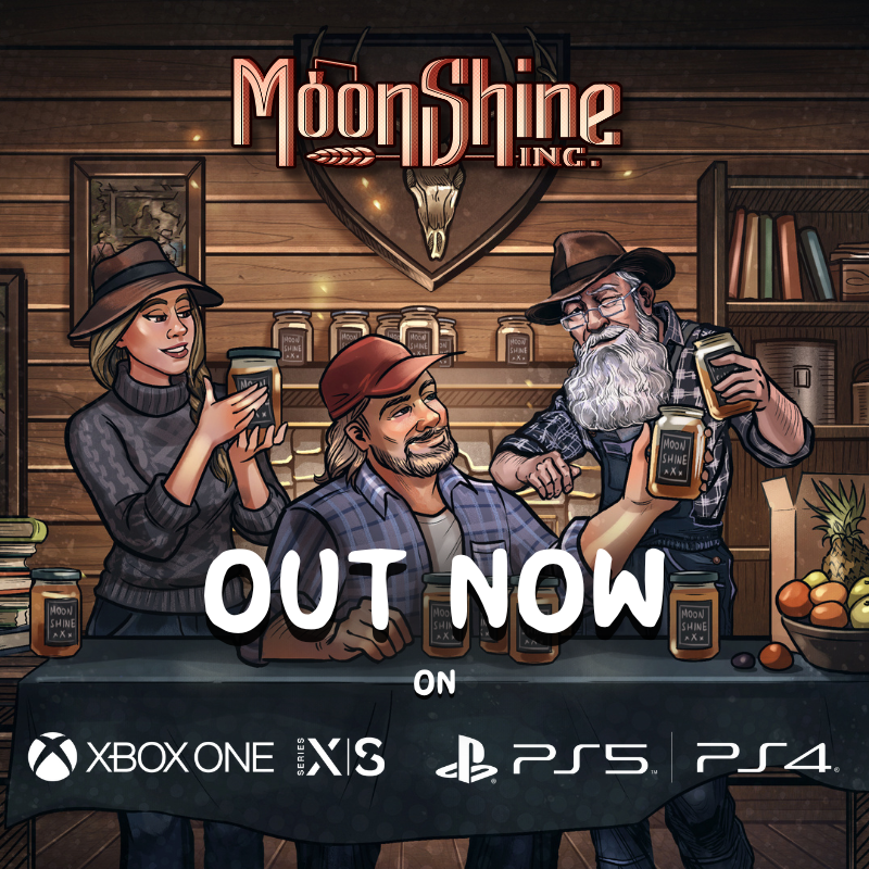 moonshine_inc_'s tweet photo. ⭐ Moonshine Inc. #OUTNOW on #Xbox and #PlayStation, friends!
Unleash your #moonshining entrepreneurial spirit, now console-style!
👉 GET GAME:
#Xbox: https://t.co/bcQe0MHPty
#PlayStation: https://t.co/DpGonTAu5M
#GamePremiere #DistillSuccess #IndieGames https://t.co/BhLuJyV6cy