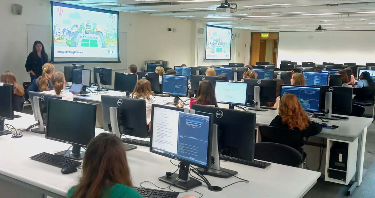 UCCCS's tweet photo. Last week we hosted our inaugural Coding for Girls Camp. Participants learned Python programming, problem-solving, and gained insights from Dr Aisling O'Driscoll on ICT job prospects for girls. Thank you to all who made this camp a success! 👏#UCCSummerCamps #ICTSummerCamp https://t.co/kaIyPaxM0J
